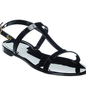 Stuart Weitzman Mellie Black Jelly Sandals NWT